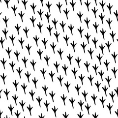 black and white bird tracks pattern