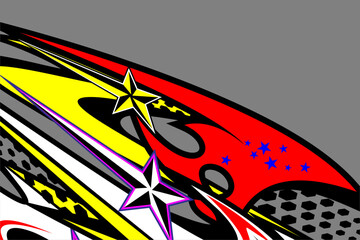racing background vector design with a unique stripe pattern and bright colors, as well as a star effect. suitable for your racing design.