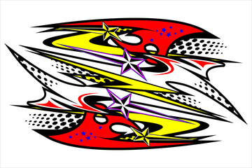 racing background vector design with a unique stripe pattern and bright colors, as well as a star effect. suitable for your racing design.
