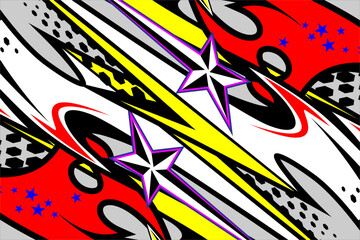 racing background vector design with a unique stripe pattern and bright colors, as well as a star effect. suitable for your racing design.