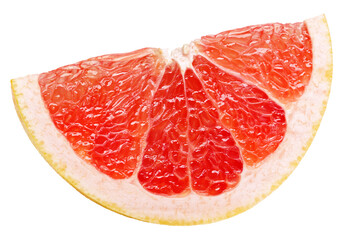 Slice of grapefruit citrus fruit isolated on transparent background