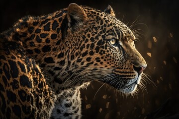 Fototapeta na wymiar Leopard's side. Generative AI