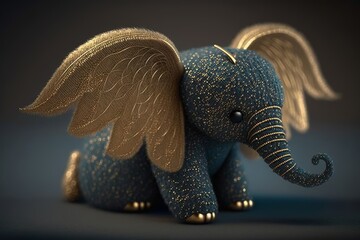 soft plush cute toy, baby elephant, robot design made of expensive textiles. generative artificial intelligence.