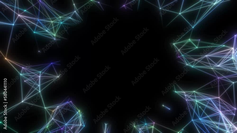 Poster the neural network patterns form the area of attention in the central part of the black screen. seam