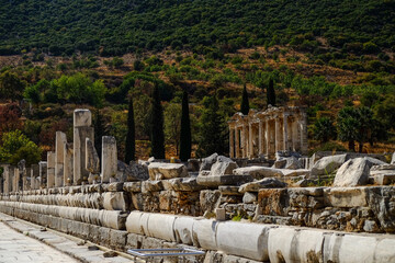 Ancient ruins in the city of Ephesus, Turkey