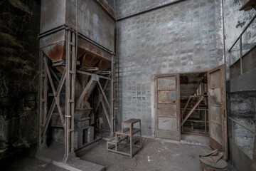 Fototapeta premium Old abandoned post-Soviet coal power plant in Hungary near Budapest