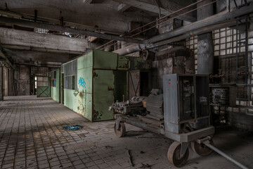 Old abandoned post-Soviet coal power plant in Hungary near Budapest