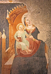 Madonna in trono con Bambino; affresco nel Duomo di Trento