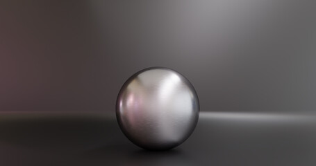 silver and golden sphere 3d render with clipping path