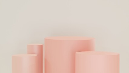 Minimalist podium exhibition shape award arena studio foundation.
Empty fashion podium, vacant pedestal, stage, showcase stand, blank product display platform. Premium design. 3d render.