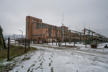 Fototapeta premium Old abandoned post-Soviet coal power plant in Hungary near Budapest