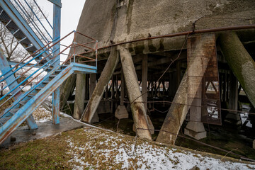 Obraz premium Old abandoned post-Soviet coal power plant in Hungary near Budapest