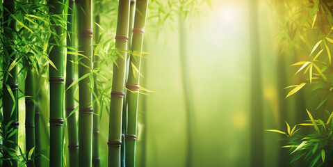Fototapeta na wymiar Bamboo trees with copy space. Based on Generative AI