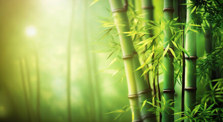Bamboo trees with copy space. Based on Generative AI