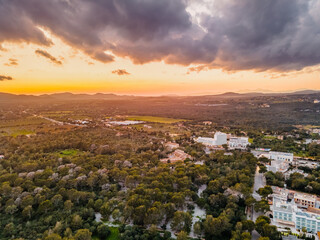 Sunset in Mallorca, Spain Aerial Photo