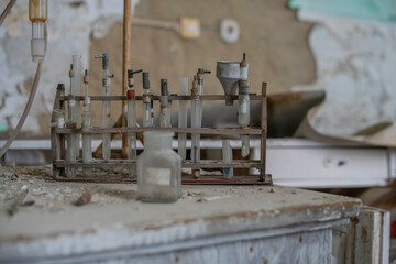 Old abandoned post-Soviet coal power plant in Hungary near Budapest