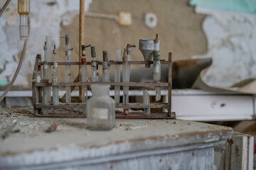 Old abandoned post-Soviet coal power plant in Hungary near Budapest