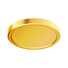 Golden money. Rotating gold coin.