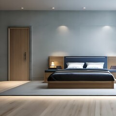 A modern bedroom with clean lines and a minimalistic aesthetic1, Generative AI