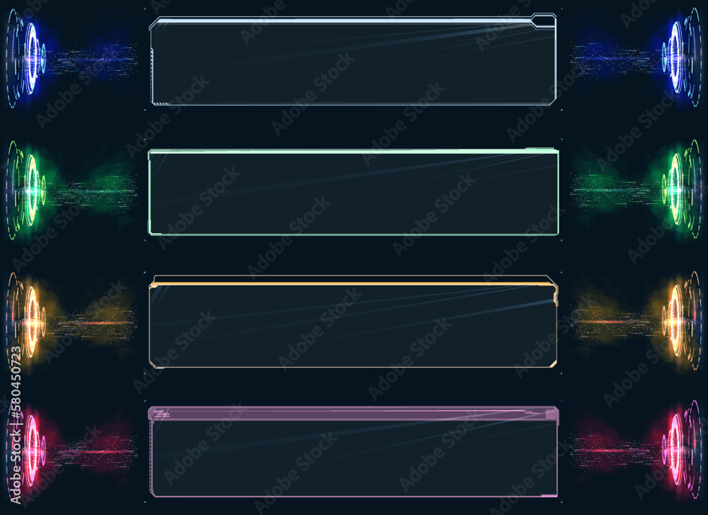 Poster futuristic vector hud interface screen design. digital callouts titles. hud ui gui futuristic user i