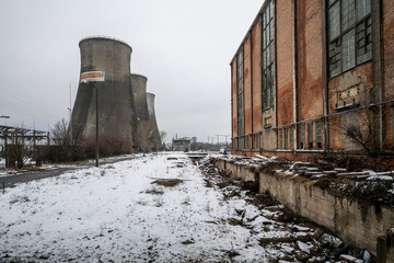 Fototapeta premium Old abandoned post-Soviet coal power plant in Hungary near Budapest