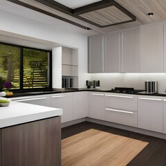 15 A minimalist kitchen with white cabinets and a quartz countertop3, Generative AI