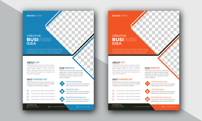 corporate business flyer design template. two color print.