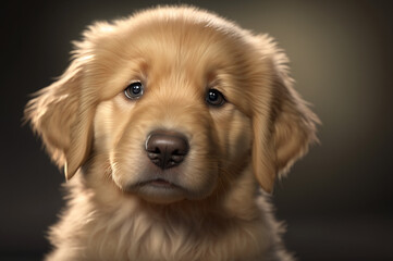 Golden retriever puppy close up