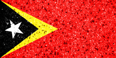 Flag of East Timor on a textured background. Concept collage.