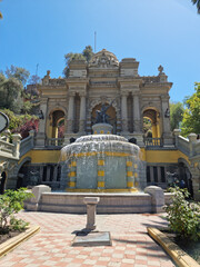 beautiful palace with fountain, santiago, chile