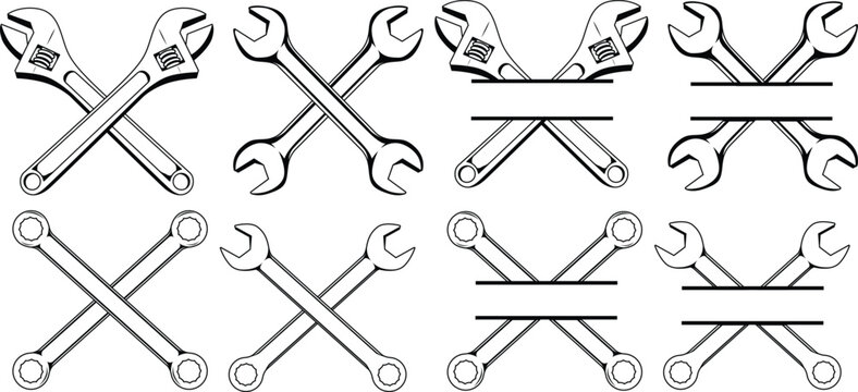 Cross Wrench Vector Images over 8200