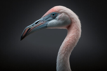 Fototapeta premium Flamingo profile with long neck and beak