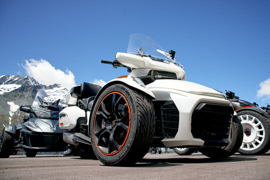 Grossglockner, Austria - June 11, 2022: 2022 Spyder Grossglockner Challenge, BRP Can am Spyder