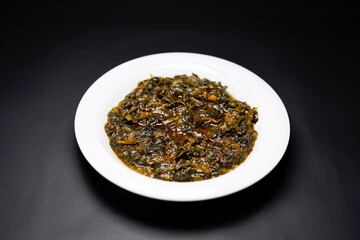 Spinach Stew on Plate