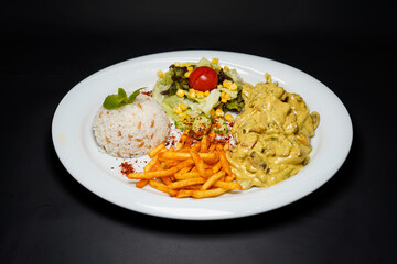 Chicken Curry Sauce Isolated black background