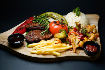 Grilled Steak Bonfile isolated black background