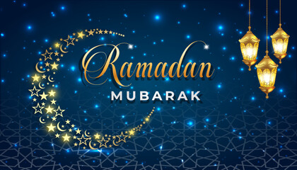 Obraz na płótnie Canvas Ramadan mubarak banner or ramadan mubarak background