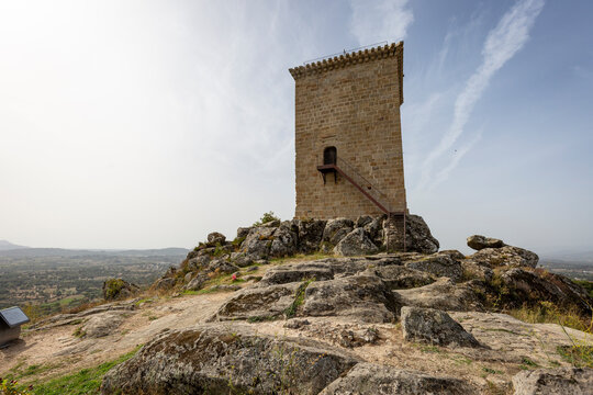 Keep tower of the medieval castle of Penamacor, district of Castelo Branco, Beira Baixa, Portugal