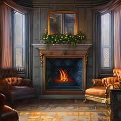 A room with a fireplace2, Generative AI