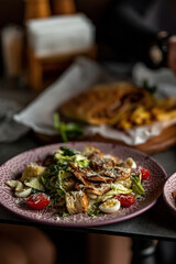 grilled chicken with vegetables and herbs