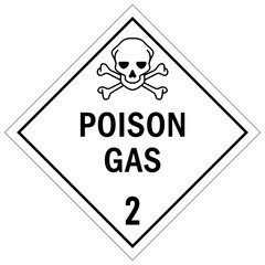 Poison warning sign placard poison gas