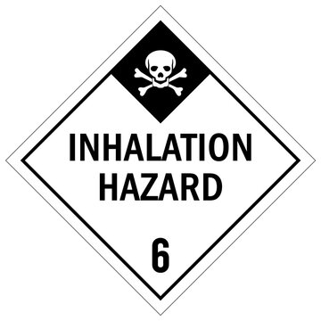 Poison warning sign placard inhalation hazard