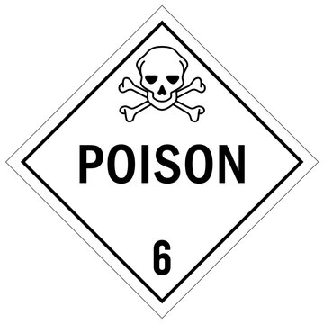 Poison warning sign placard