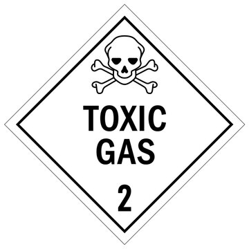 Poison warning sign placard toxic gas