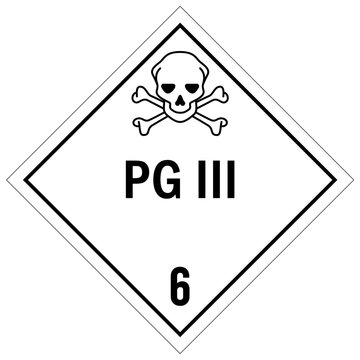 Poison warning sign placard PG 3