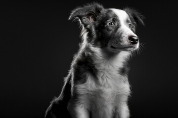 Cute photo of a dog in a studio shot on an isolated background. Generative AI