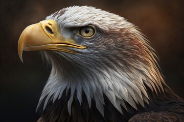 Fototapeta premium Eagle Close Up Portrait. Generative AI