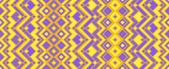 Asymmetric rhombus traditional motifs vector geometric pattern.