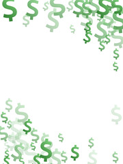 Green dollar signs flying currency vector