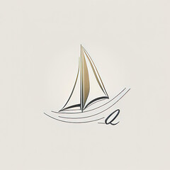 Sailing boat logo - Created with Generative AI Technology